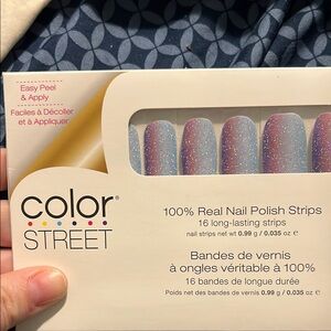 Color Street Blue and Purple Party Nail Art